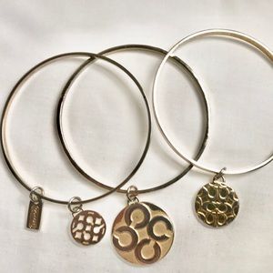 Authentic Coach 3-Bangle Bracelet set in Gold